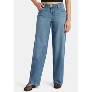 NWT No Boundaries Low Rise Baggy Relaxed Studded Jeans Size 00 Comfy & Stylish